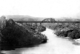 The Victoria Battery low level water race downstream water race flume bridge crossing the Ohinemuri River completed.